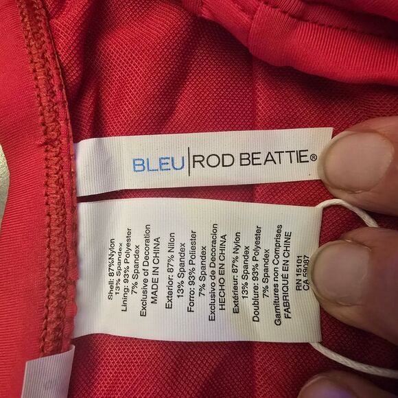 Bleu Rod Beattie Red Ruched High-Waist Bikini Bottoms Size 6 NWT $59 - Picture 5 of 12